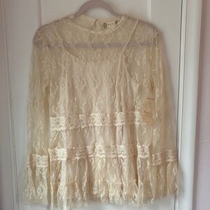 Altar'd State Cream Lace Top